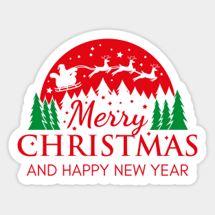 merry christmas and happy new year Sticker